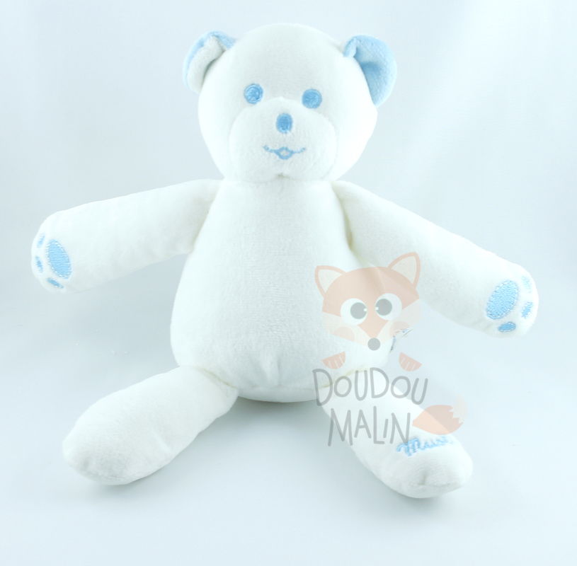  baby comforter bear white blue musti 
